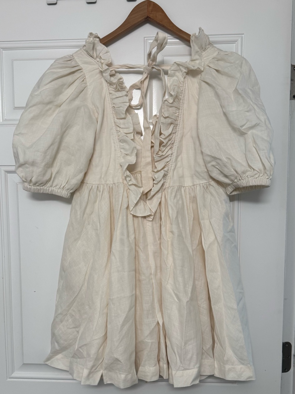 LPA White Open-Back Ruffle Mini Dress - Picture 4 of 6